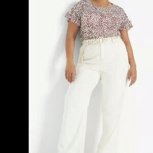 LANE BRYANT FLUTTER SLEEVES TOP